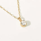 Bezel-Set Solitaire Diamond Pendant Necklace