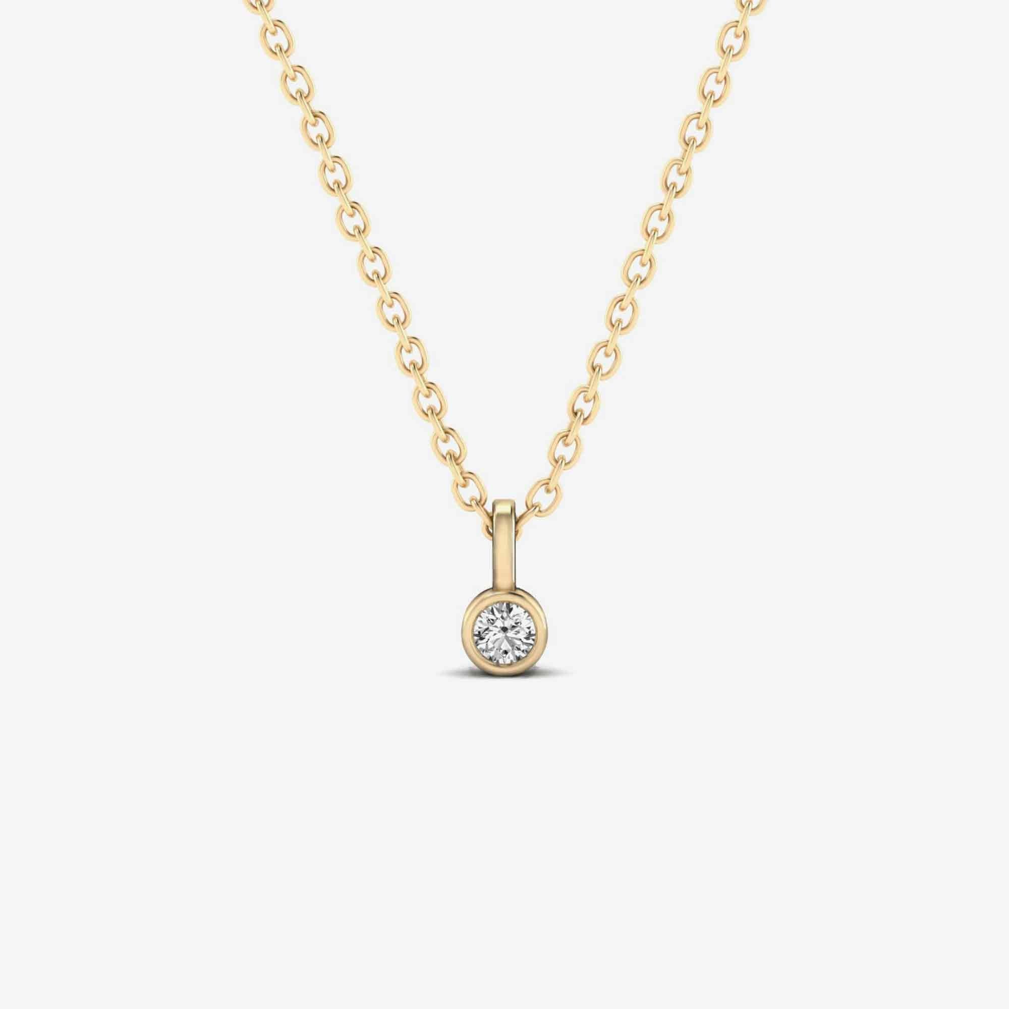 Bezel-Set Solitaire Diamond Pendant Necklace