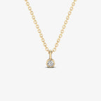 Bezel-Set Solitaire Diamond Pendant Necklace