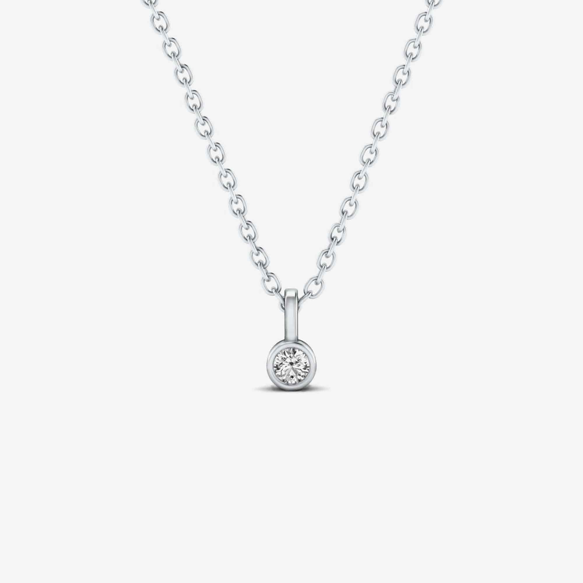 Bezel-Set Solitaire Diamond Pendant Necklace