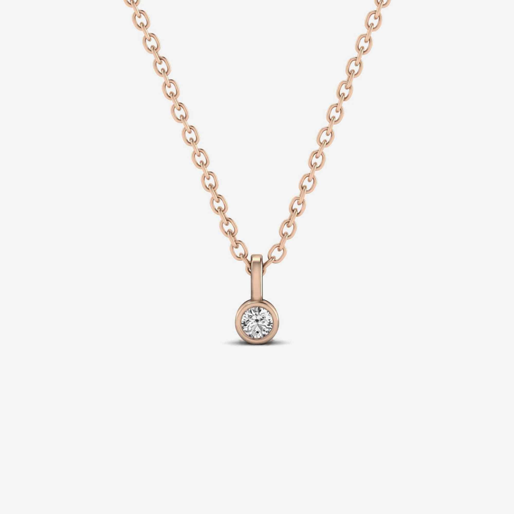 Bezel-Set Solitaire Diamond Pendant Necklace