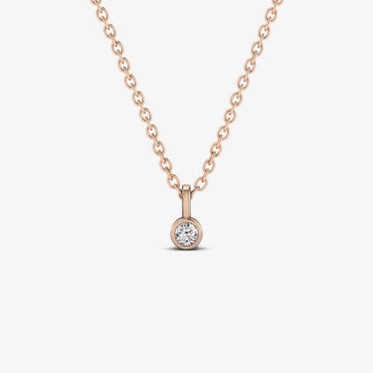 Bezel-Set Solitaire Diamond Pendant Necklace in 14K Yellow Gold