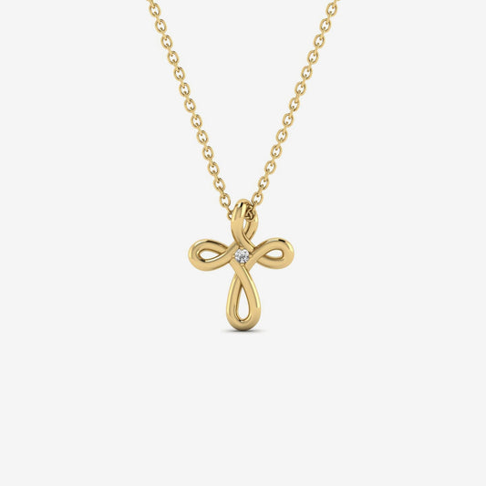 Diamond Cross Infinity Necklace