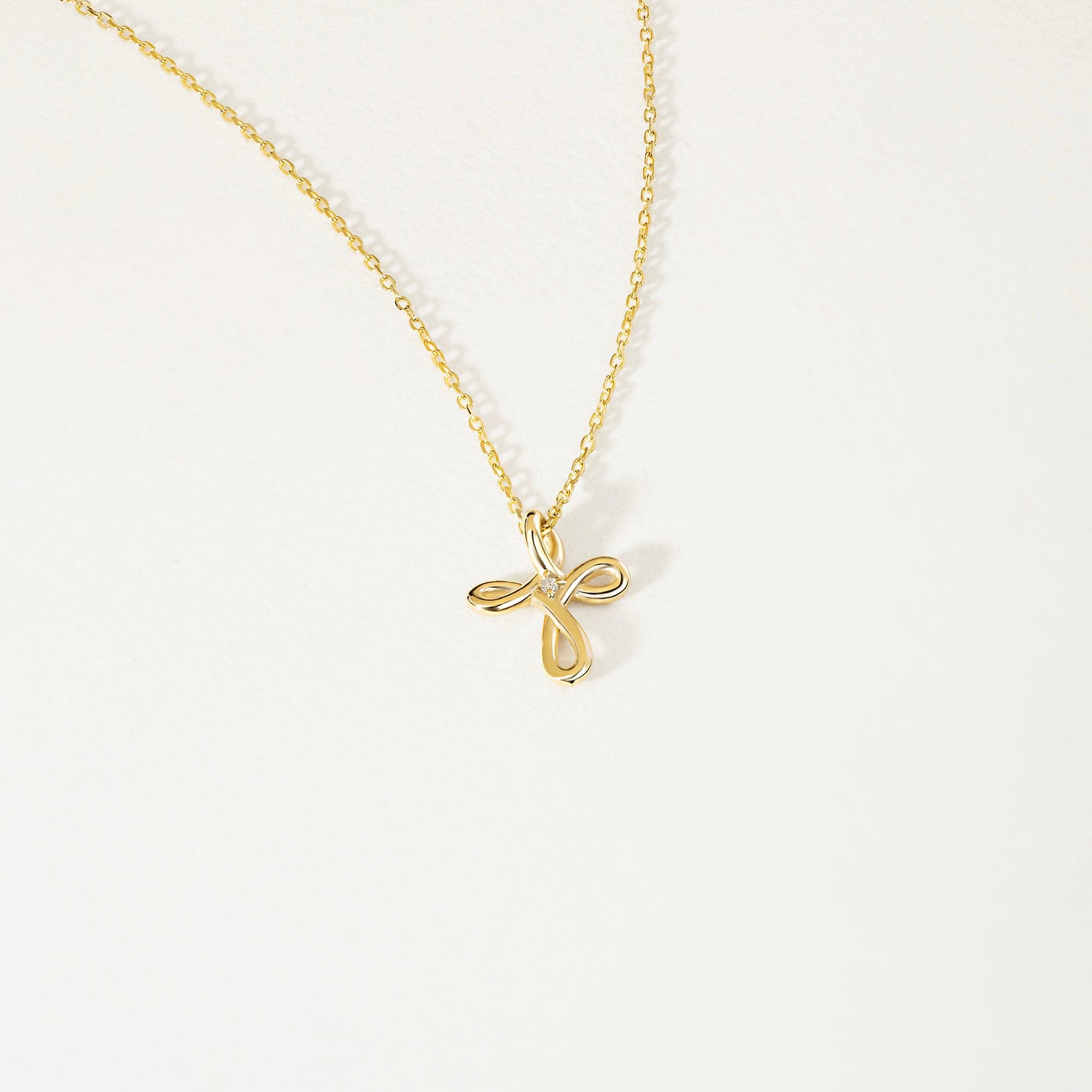 Diamond Cross Infinity Necklace
