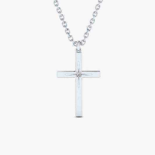 Solitaire Cross Diamond Necklace