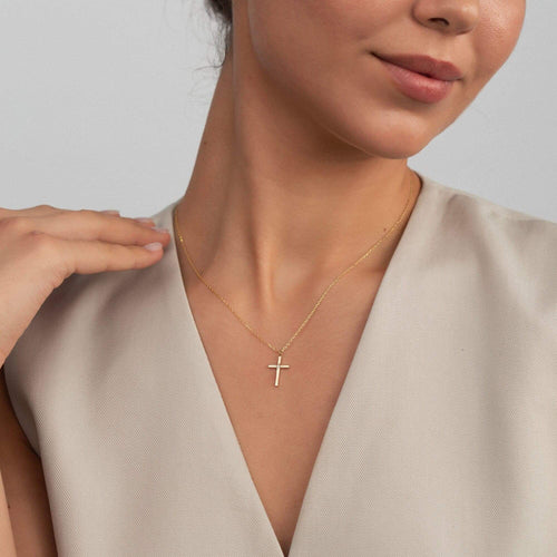Solitaire Cross Diamond Necklace