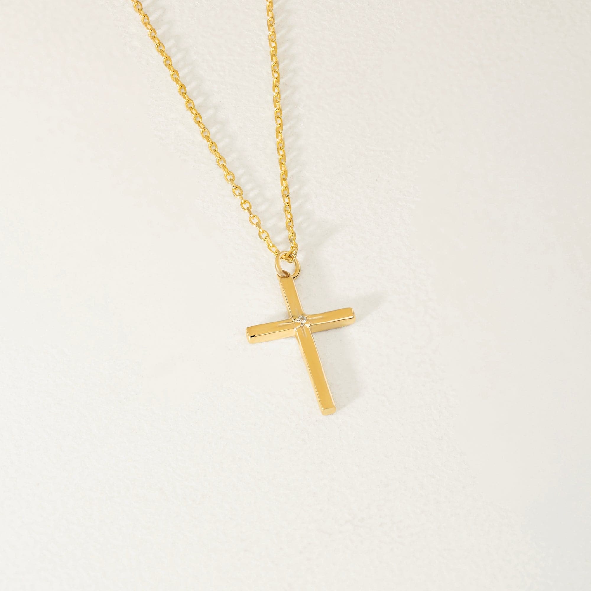 Solitaire Cross Diamond Necklace