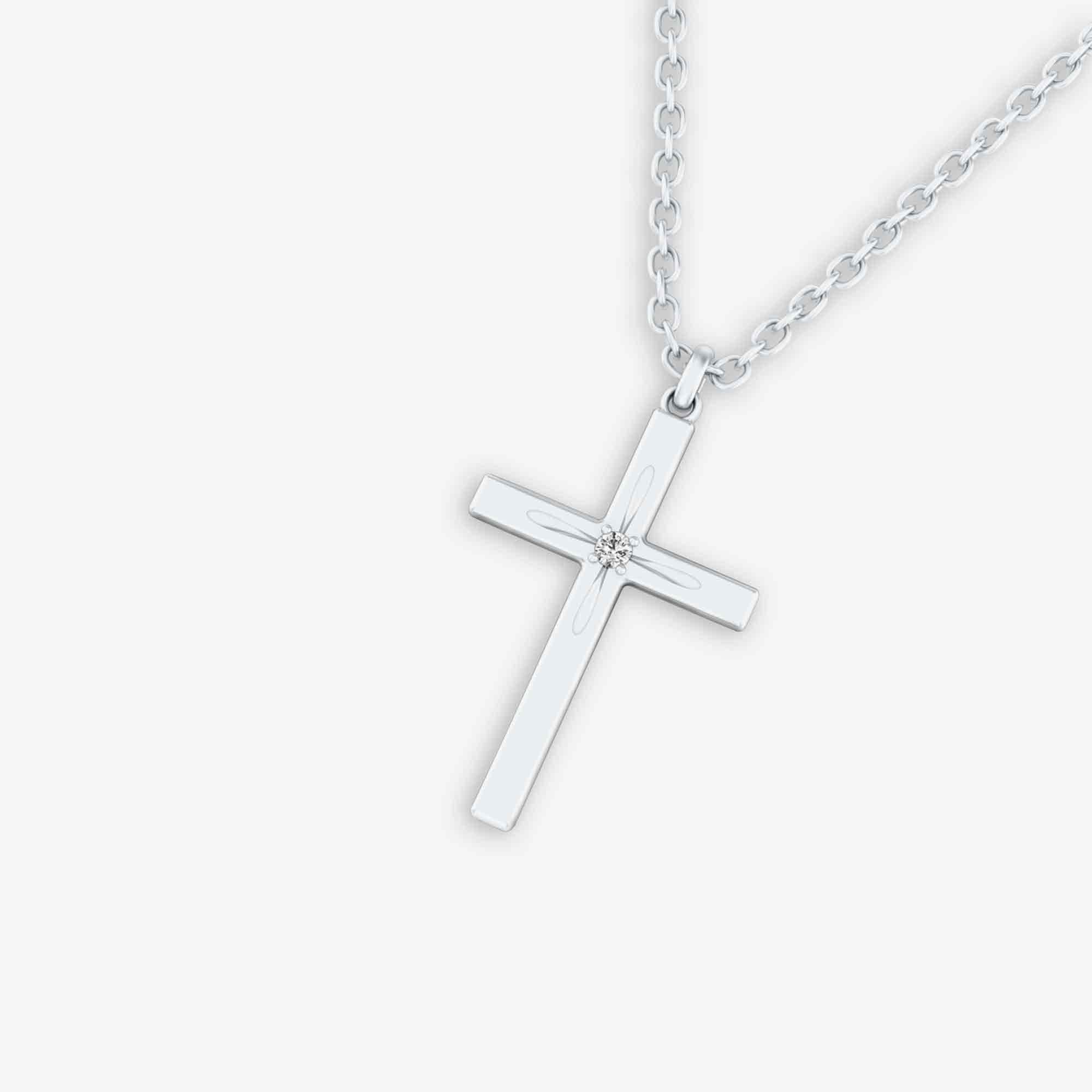 Solitaire Cross Diamond Necklace