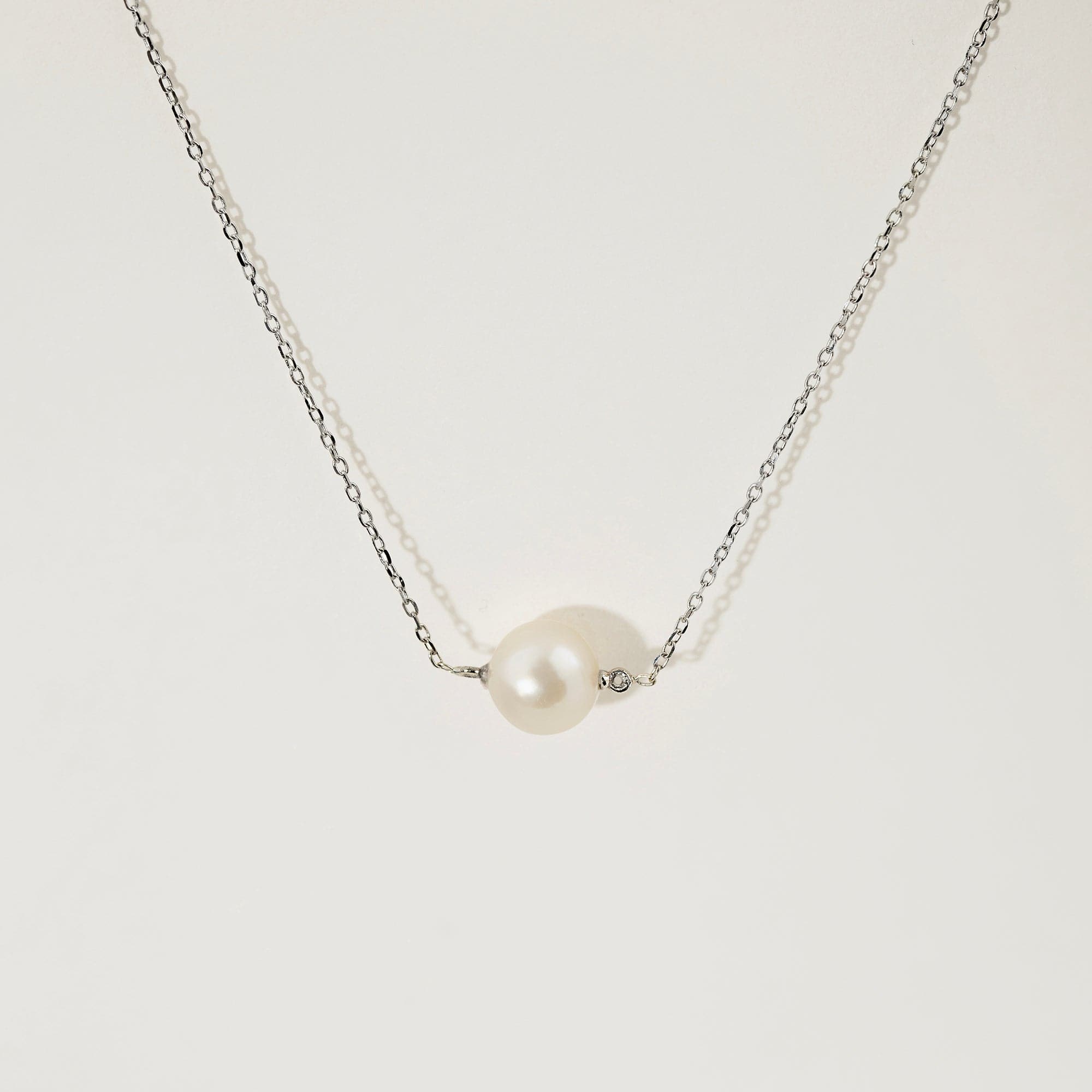 Freshwater White 8.4 mm Pearl Pendant 14k online White Gold with Diamonds