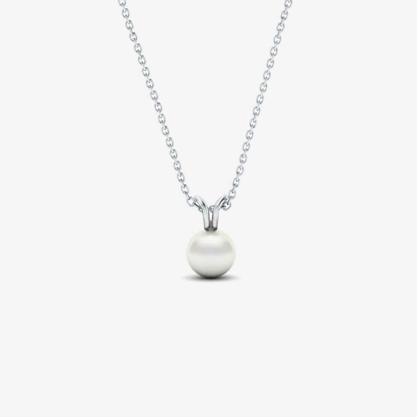 Pearl Solitaire Pendant Necklace in 14K Solid Gold