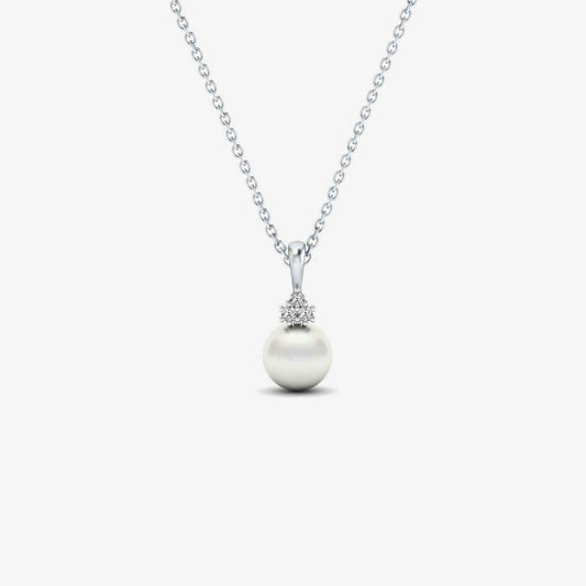 Diamond and Freshwater Cultered Pearl Necklace