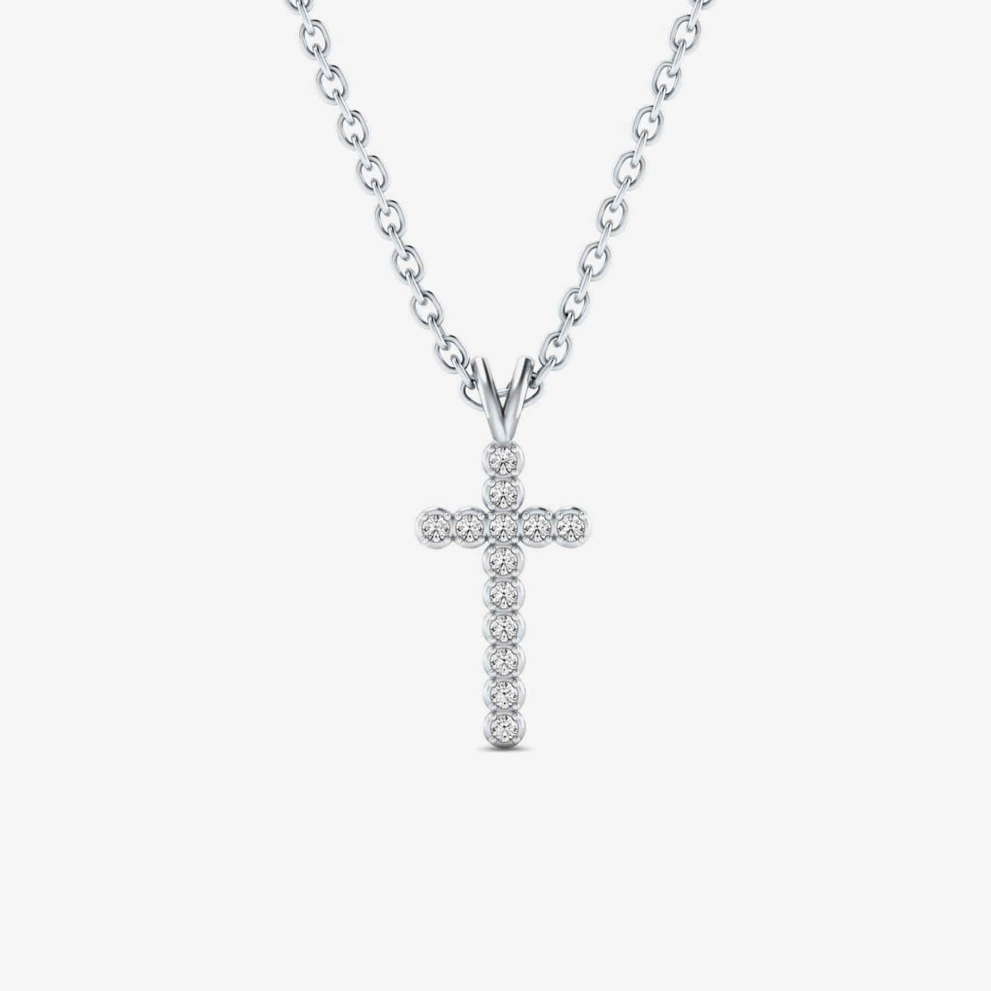 Cross Diamond Pendant Necklace in 14K Yellow Gold (0.06 ct)