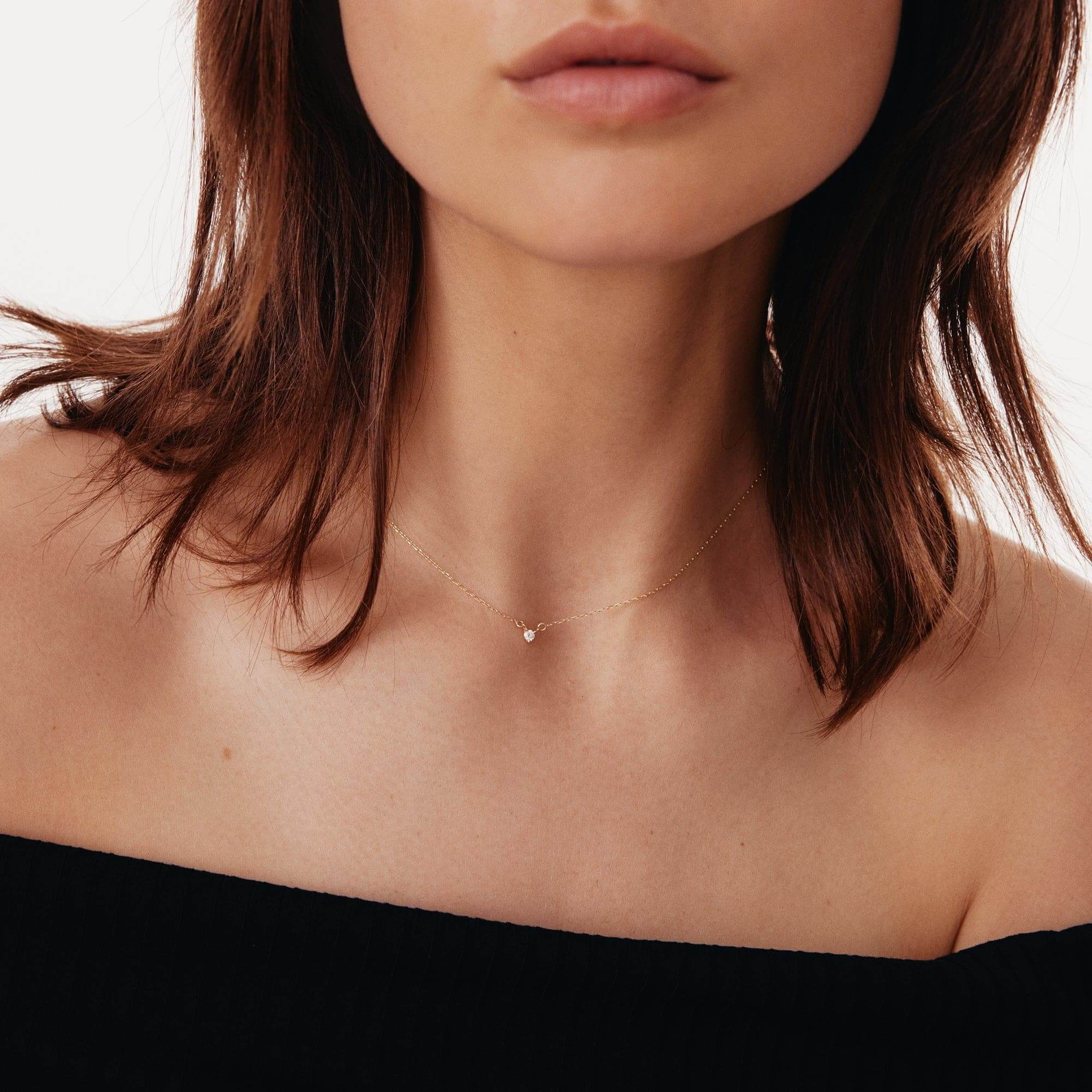 Floating Diamond Pendant Necklace