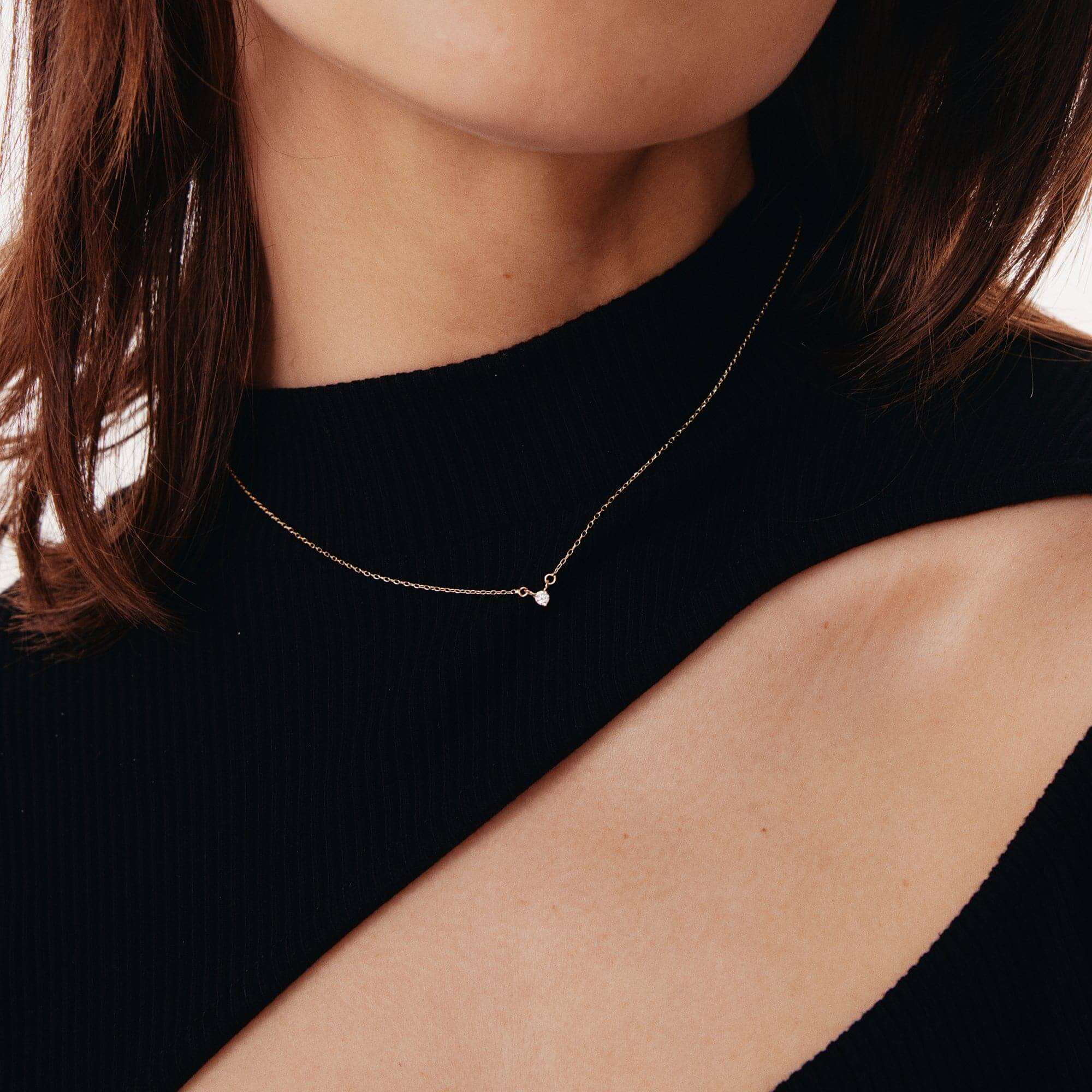 Floating Diamond Pendant Necklace