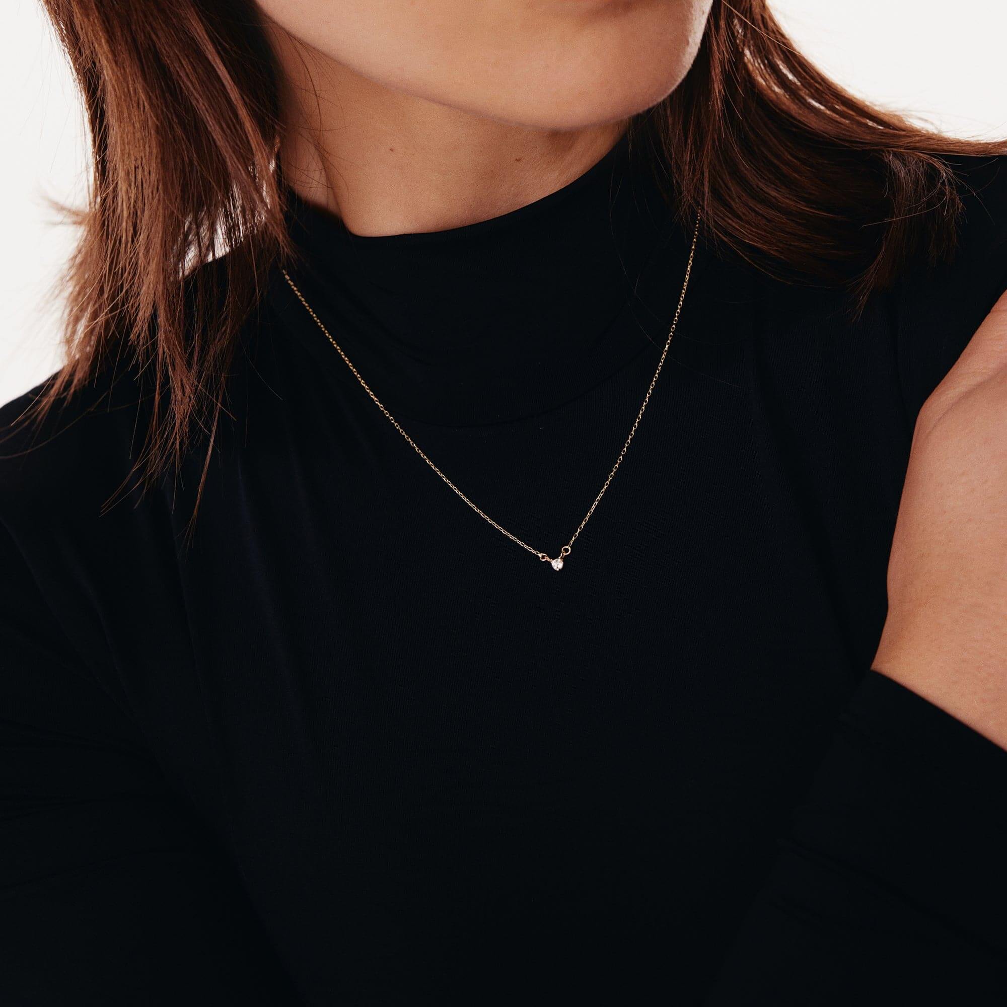 Floating Diamond Pendant Necklace