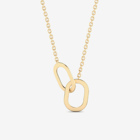 Interlocking Circles Pendant Necklace in 14K Solid Gold