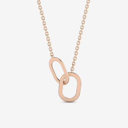 Interlocking Circles Pendant Necklace in 14K Solid Gold