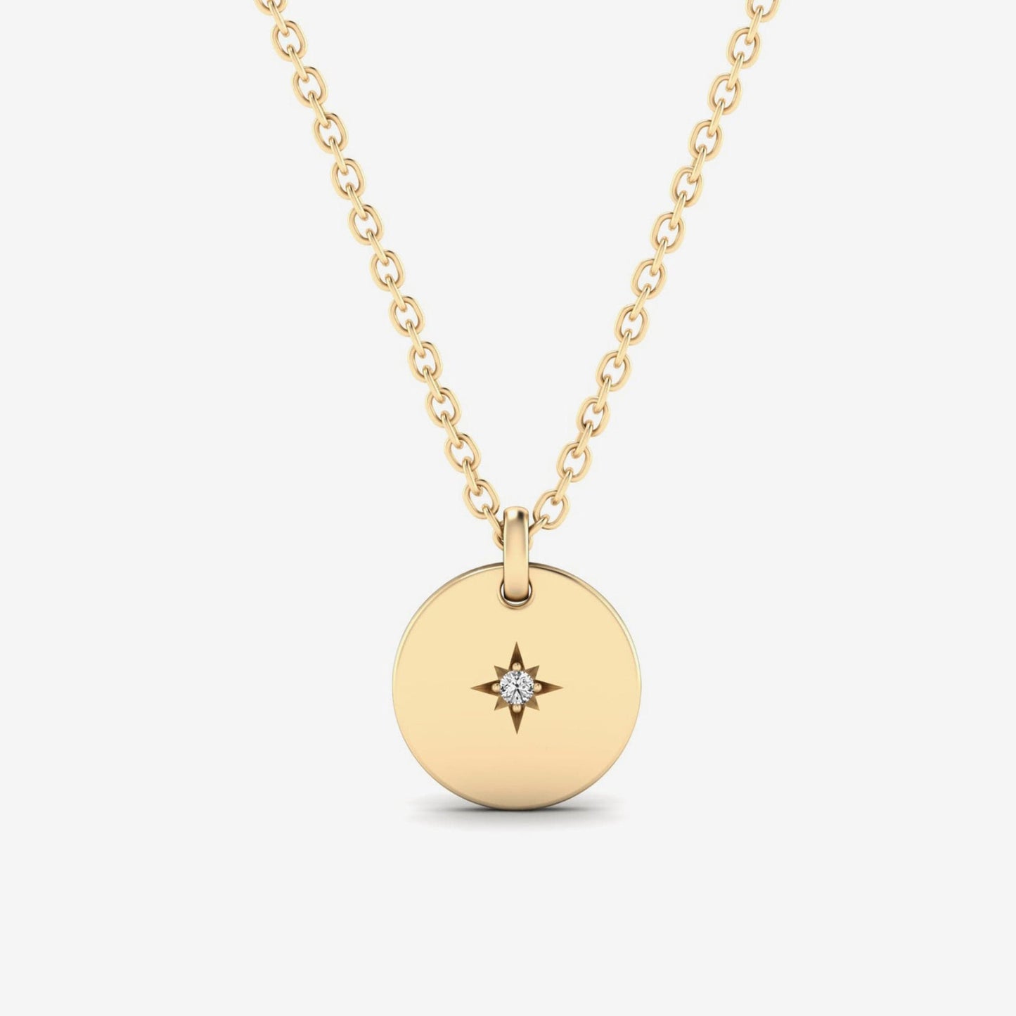 Diamond Accent North Star Coin Pendant Necklace