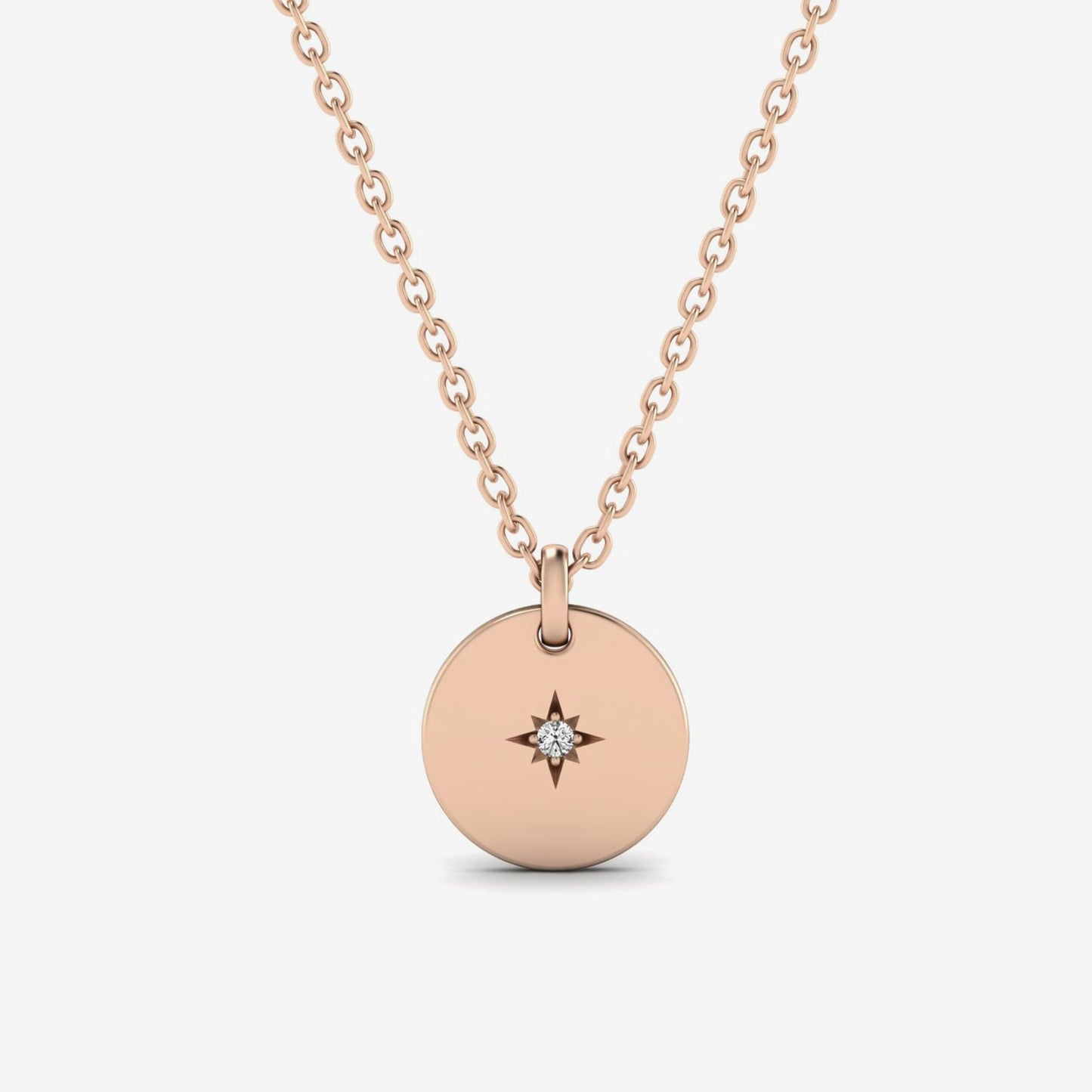 Diamond Accent North Star Coin Pendant Necklace