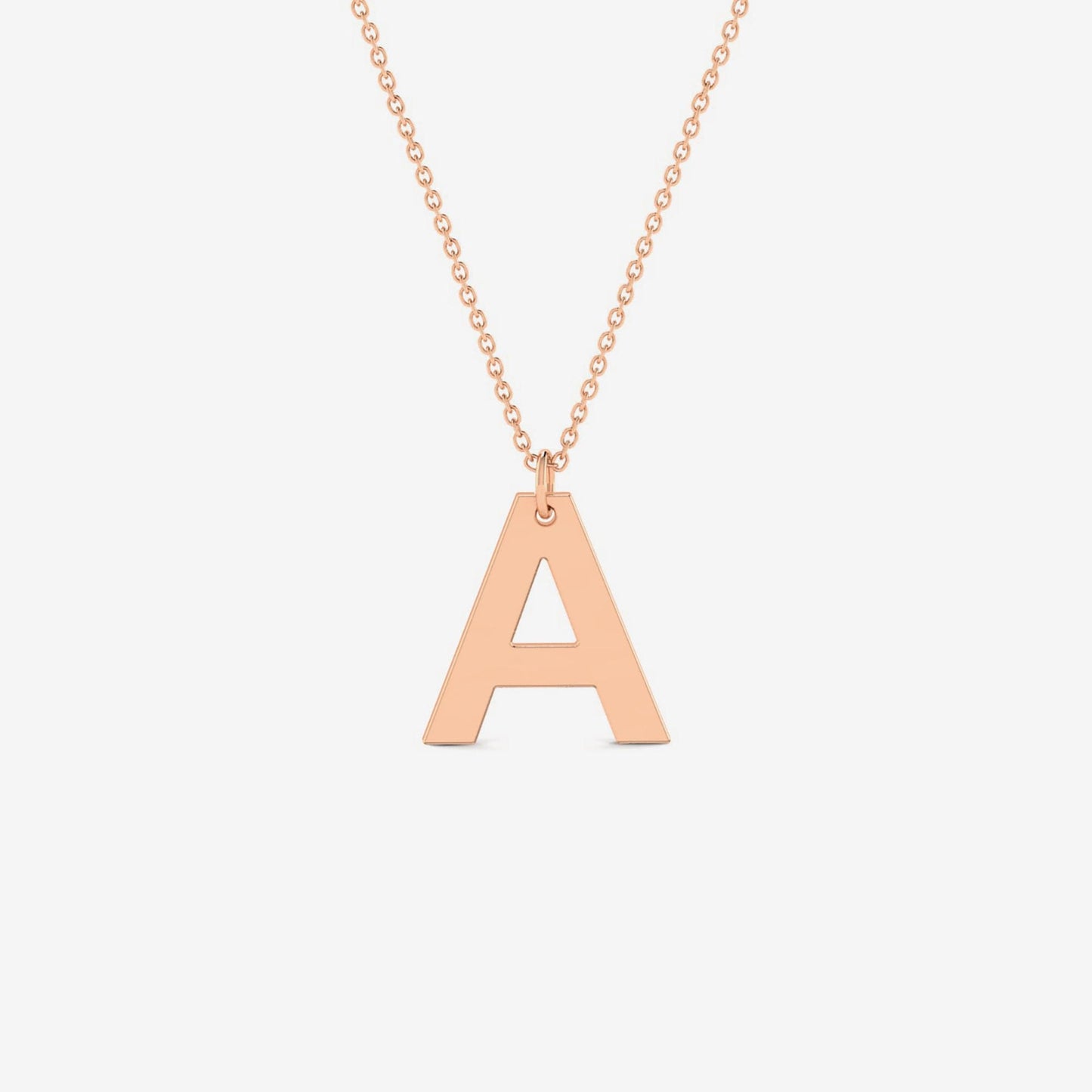 Personalized Classic Script Letter Necklace in 14K Solid Gold