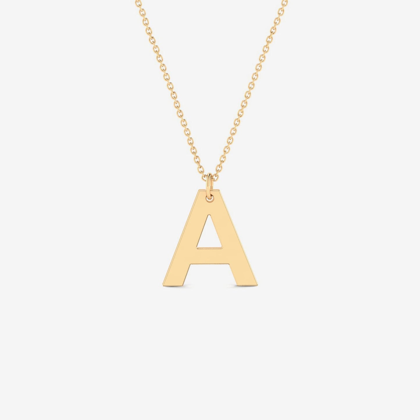 Personalized Classic Script Letter Necklace in 14K Solid Gold