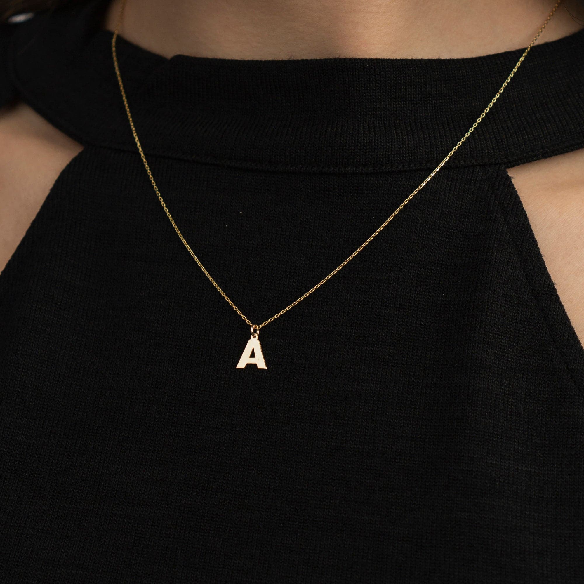 Personalized Classic Script Letter Necklace