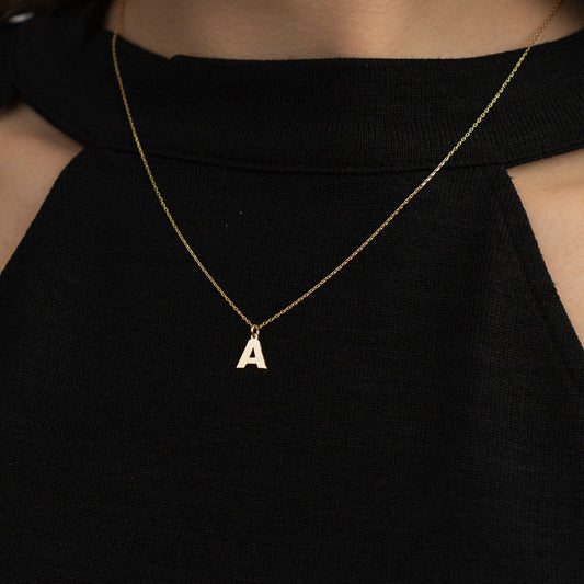 Personalized Classic Script Letter Necklace