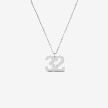 Custom Number Necklace in 14K Solid Gold