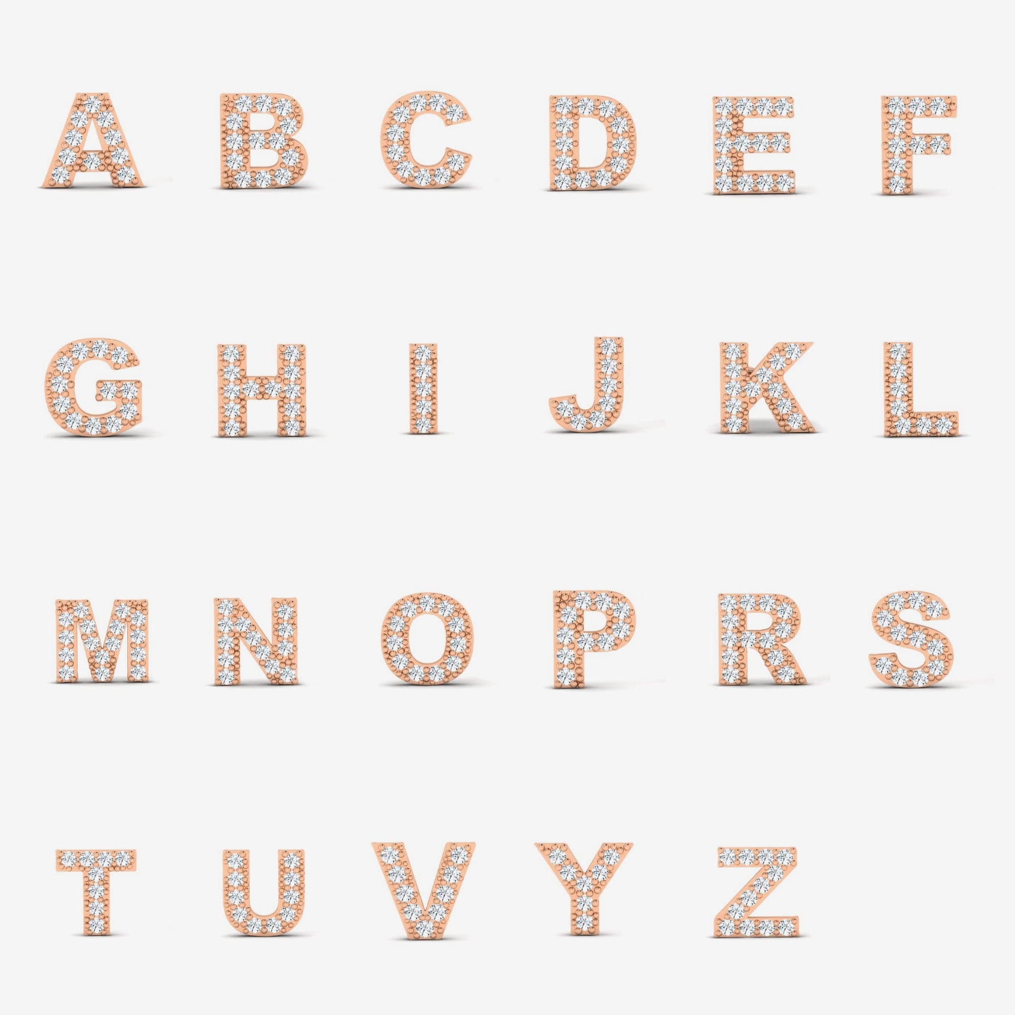 Personalized Diamond Initial Stud Earrings