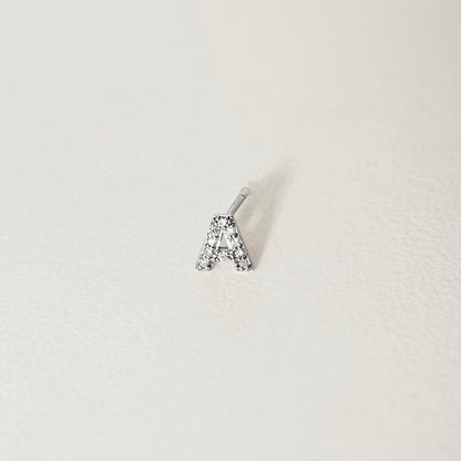 Personalized Diamond Initial Stud Earrings