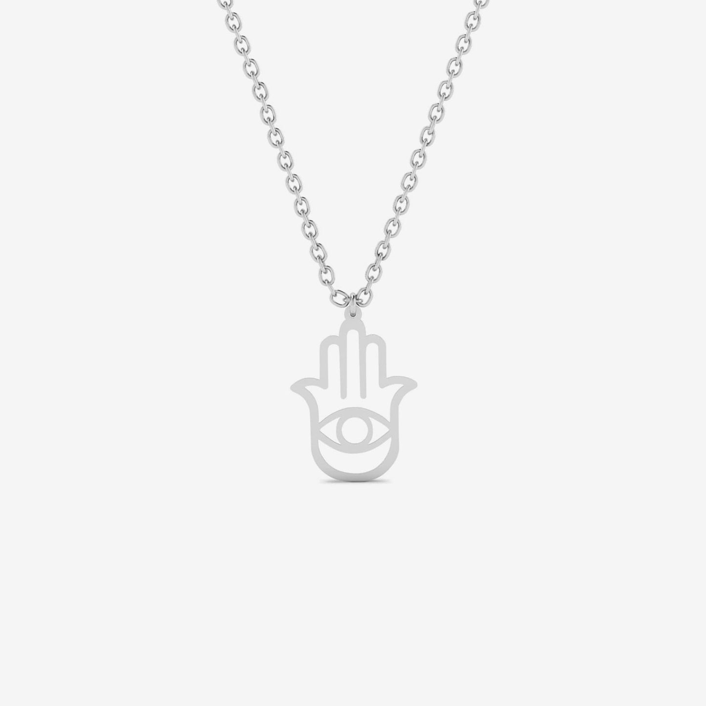 Hamsa Hand Evil Eye Necklace in 14K Solid Gold