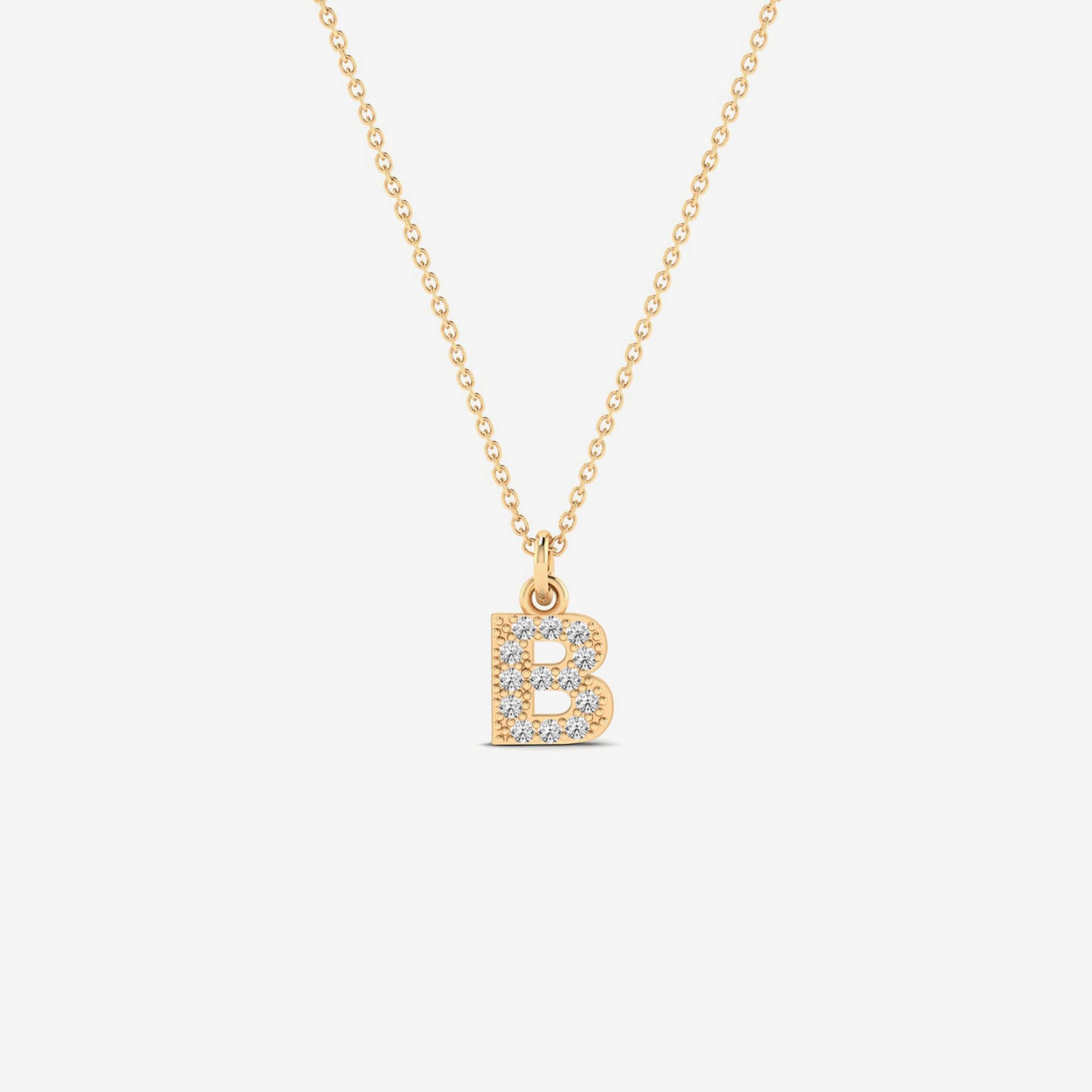 Custom Diamond Pave Initial Necklace