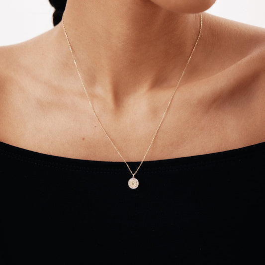 Diamond Engravable Disc Necklace