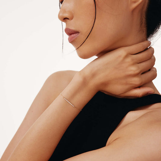 Bezel-Set Diamond Bar Bracelet