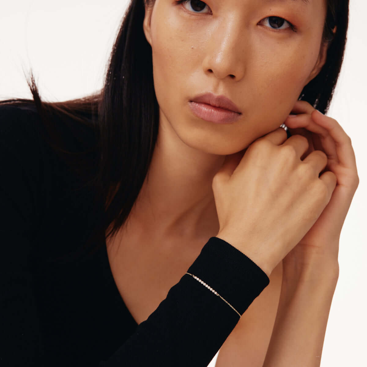 Bezel-Set Diamond Bar Bracelet