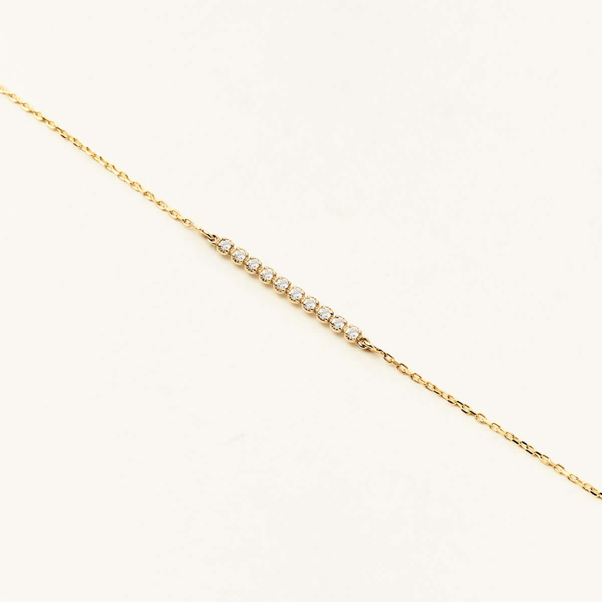 Bezel-Set Diamond Bar Bracelet