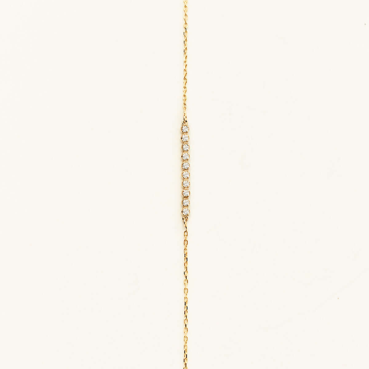 Bezel-Set Diamond Bar Bracelet in 14K Solid Gold