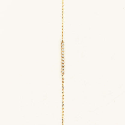 Bezel-Set Diamond Bar Bracelet in 14K Solid Gold