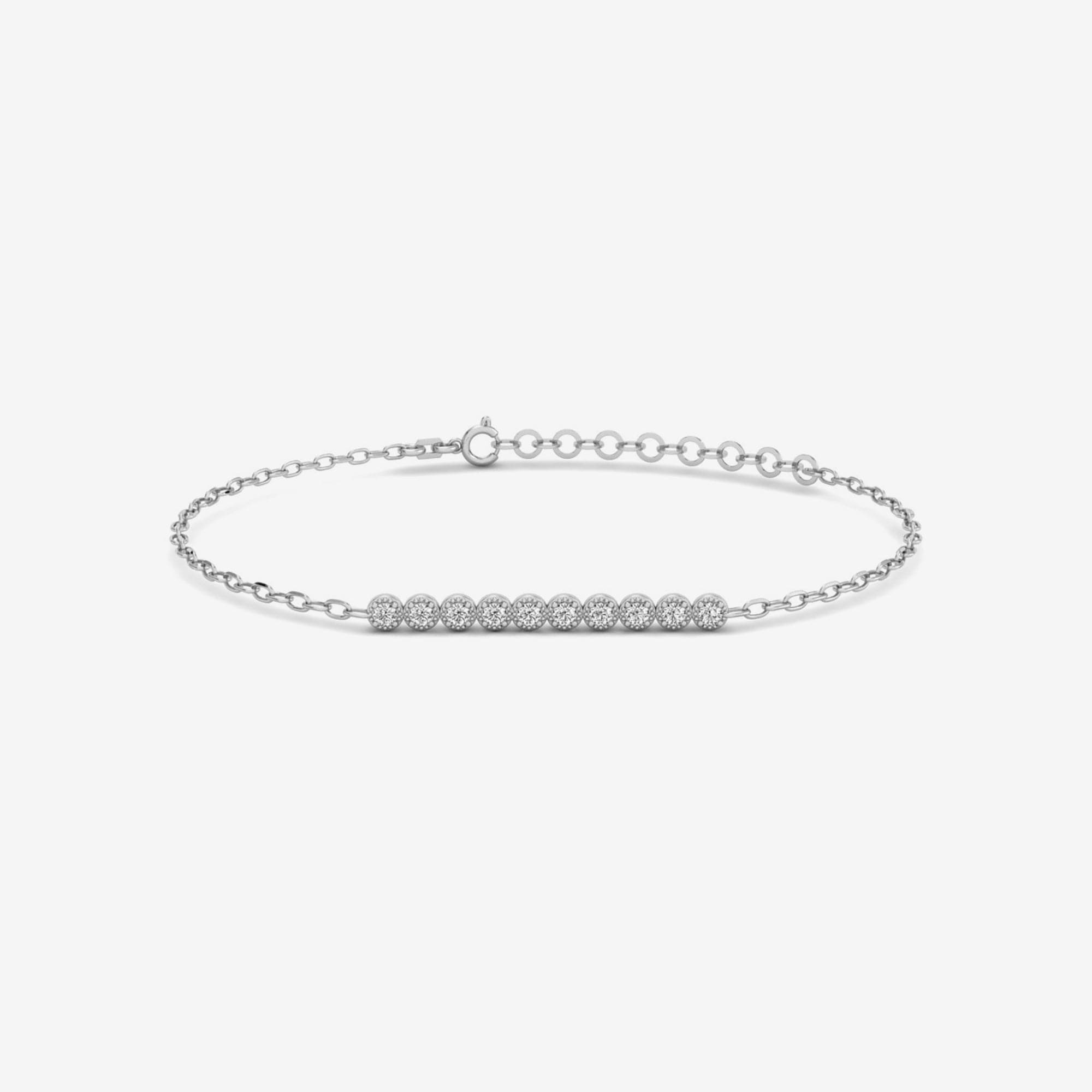 Bezel-Set Diamond Bar Bracelet
