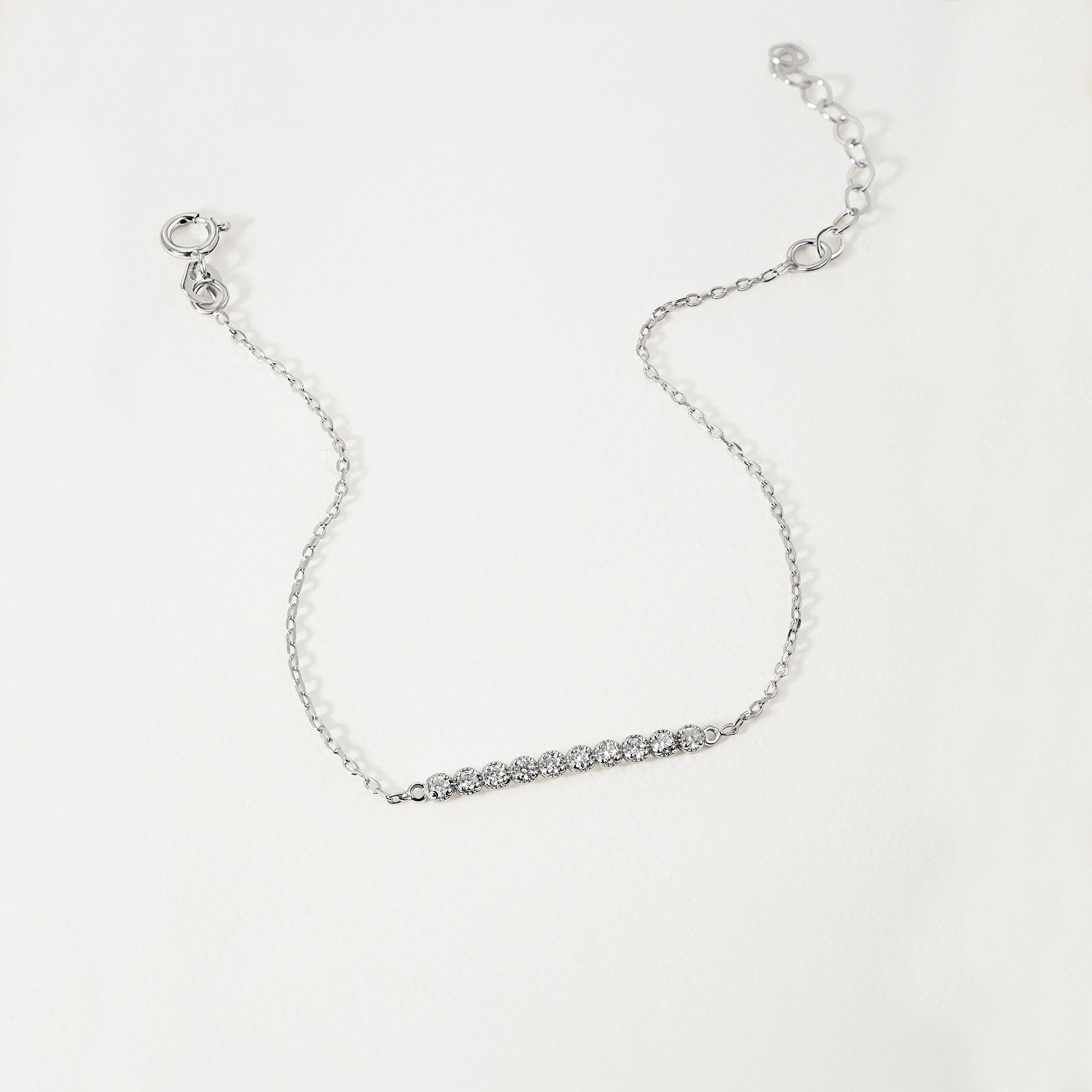 Bezel-Set Diamond Bar Bracelet