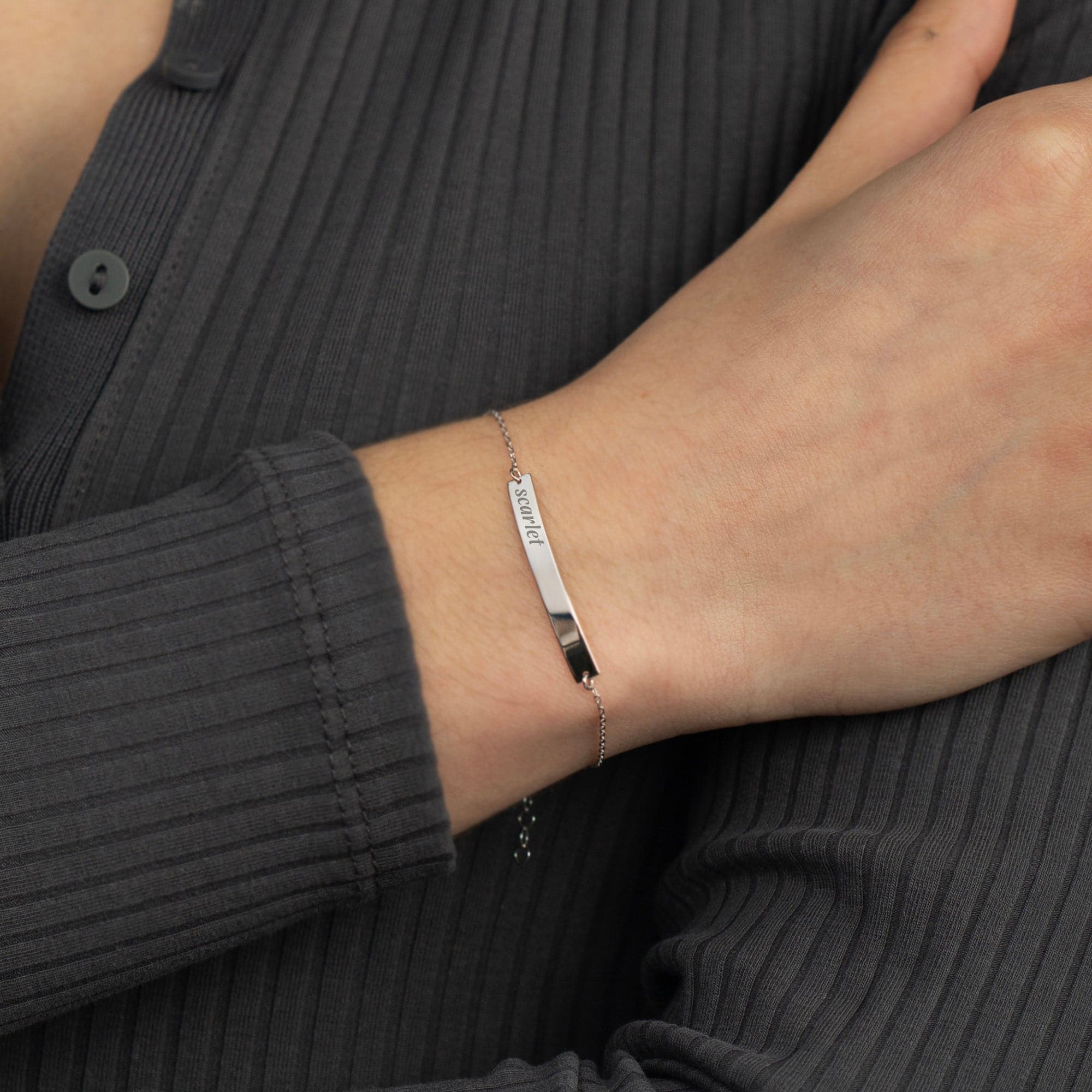 Custom Engraved Bar Bracelet