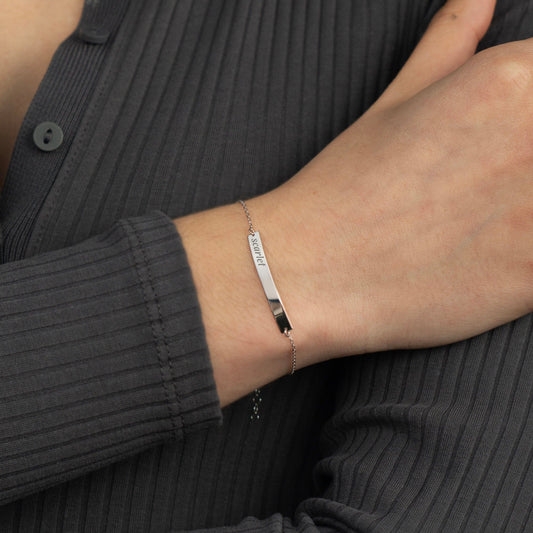 Custom Engraved Bar Bracelet