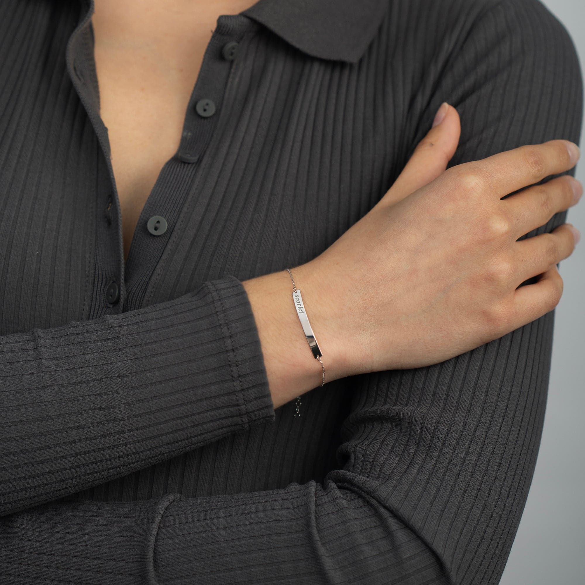 Custom Engraved Bar Bracelet