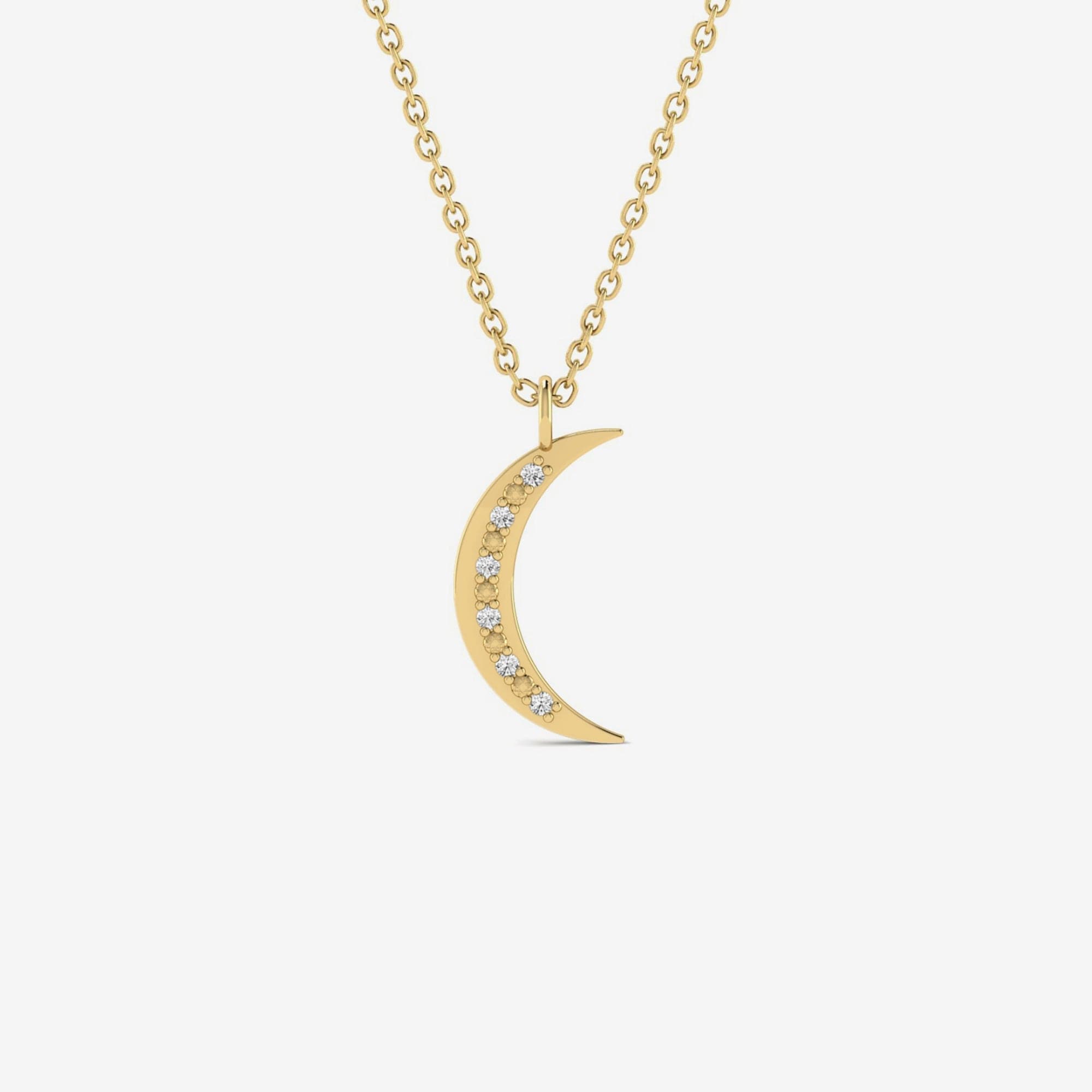 Diamond Crescent Moon Necklace