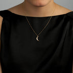 Diamond Crescent Moon Necklace