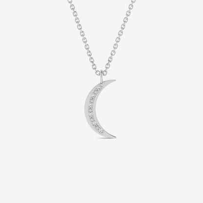 Collier croissant de lune en diamant en or 14 carats