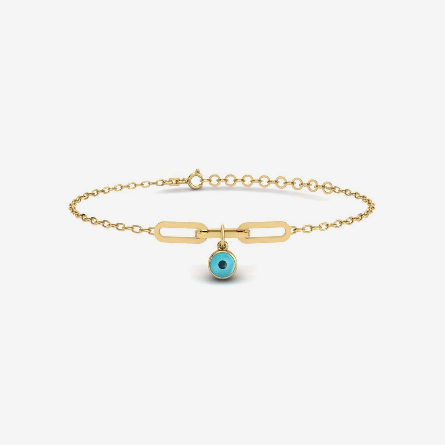 Evil Eye Charm Bracelet in 14K Solid Gold