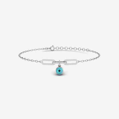 Evil Eye Charm Bracelet in 14K Solid Gold