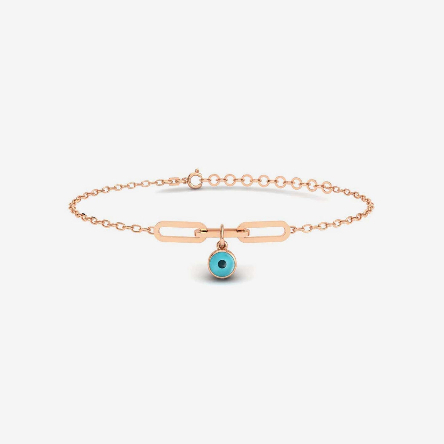 Evil Eye Charm Bracelet in 14K Solid Gold