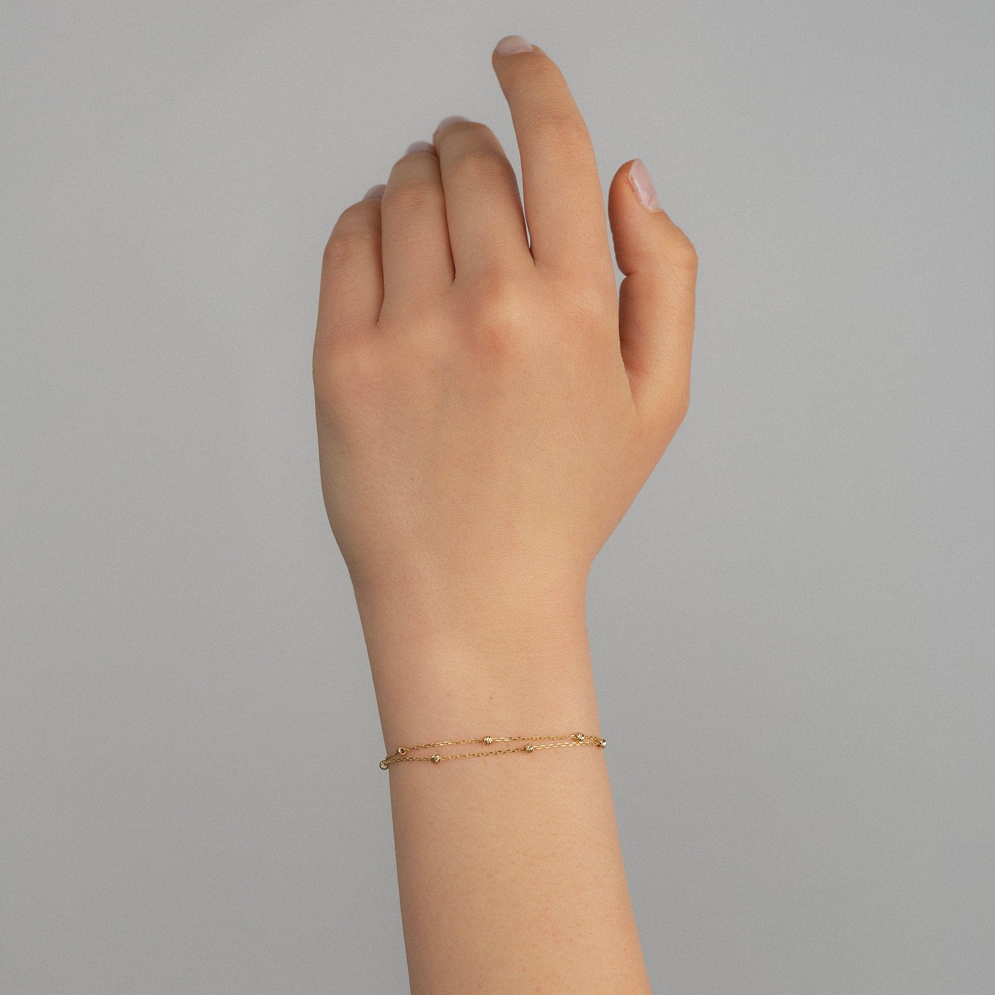 Double Chain Beaded Station Bracelet